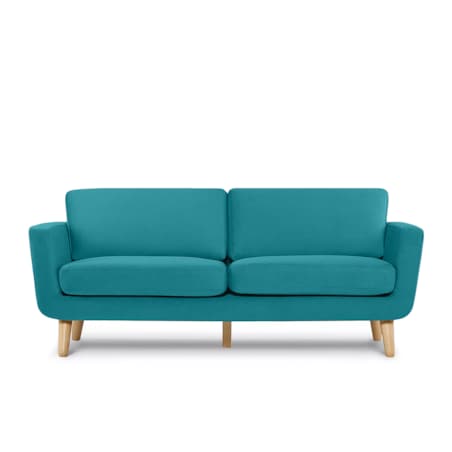 KONSIMO TAGIO Turkusowa skandynawska sofa 3-osobowa
