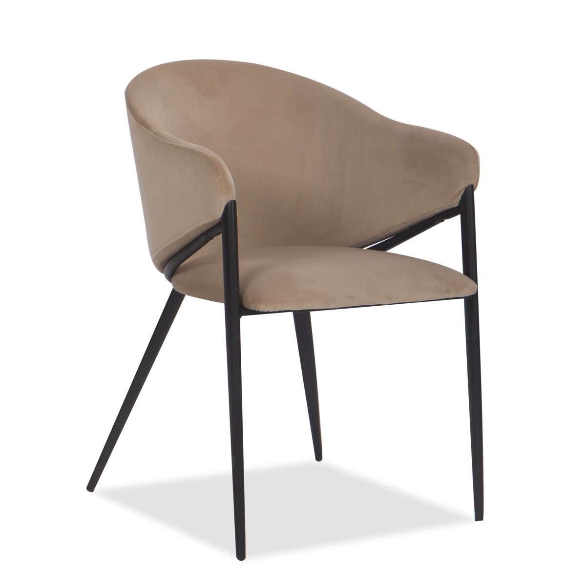 Krzesło tapicerowane do salonu welurowe GLAMOUR beżowe