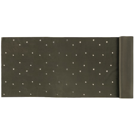 Bieżnik welurowy na stół, 35 x 100 cm, ze złotymi gwiazdkami