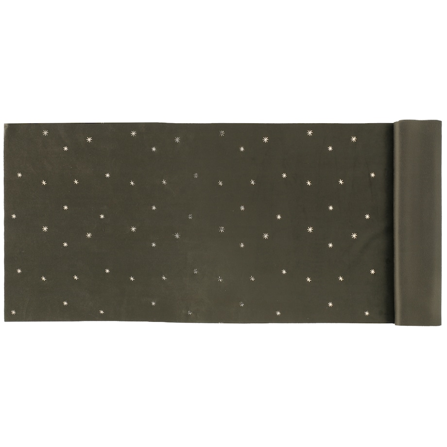 Bieżnik welurowy na stół, 35 x 100 cm, ze złotymi gwiazdkami