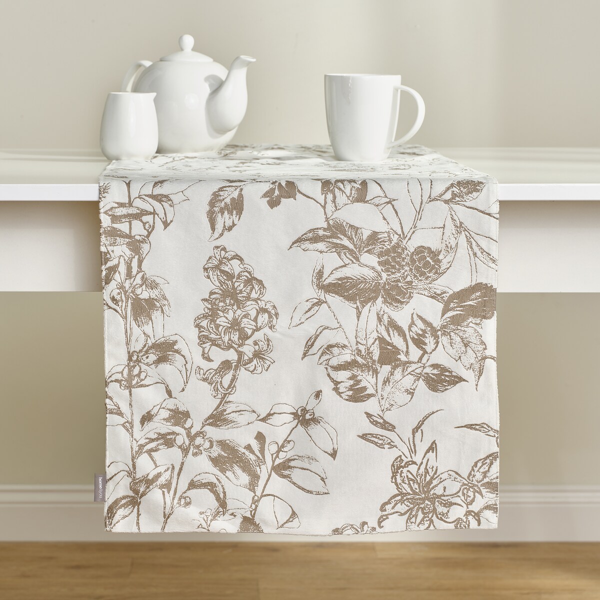 Bieżnik z nadrukiem Ardea 40x180 cm z motywem kwiatowym