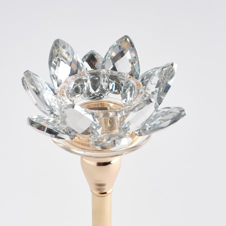 Świecznik Cristal shine long z motywem kwiatowym