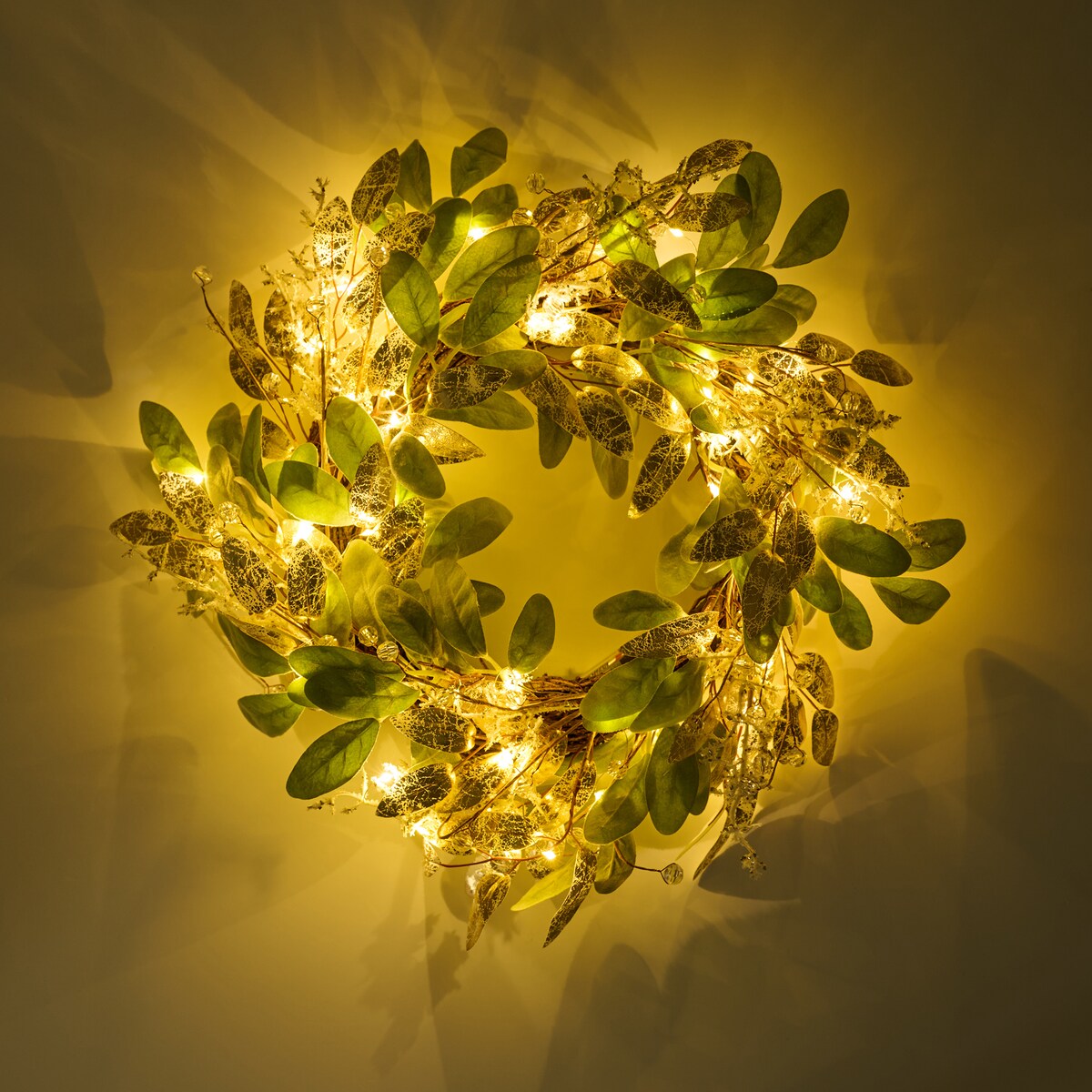 Wianek Led Sagiane z motywem roślinnym