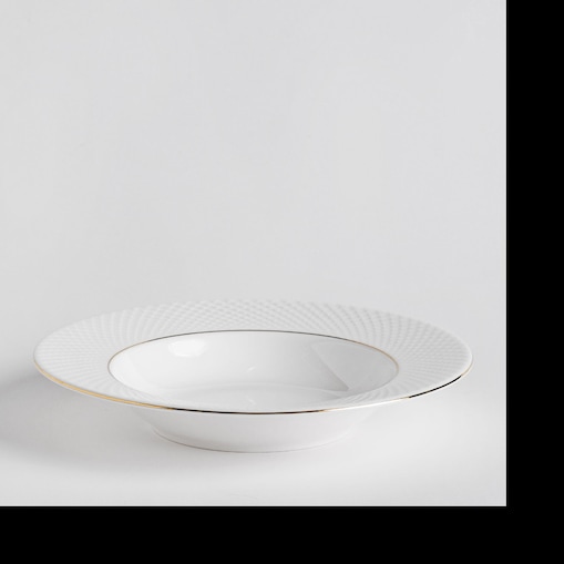 Elegancki Talerz Głęboki z Porcelany Kostnej Eleni z motywem geometrycznym