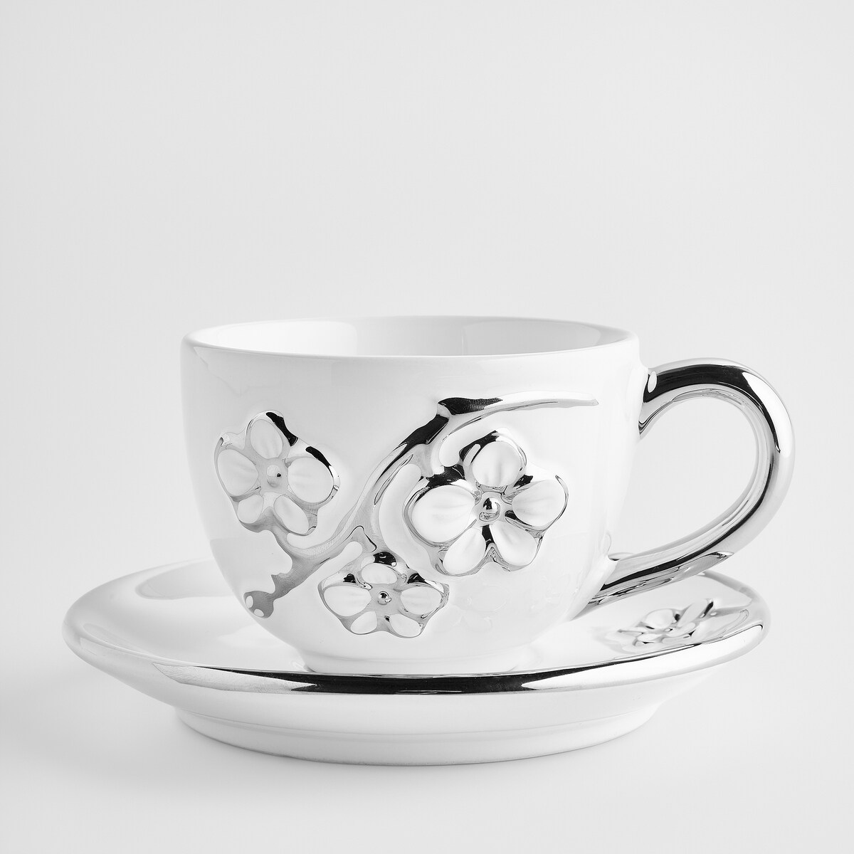 Filiżanka Ze Spodkiem Flosales z motywem kwiatowym