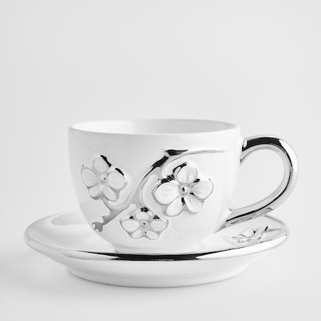 Filiżanka Ze Spodkiem Flosales z motywem kwiatowym