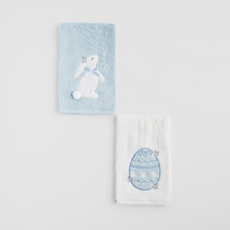 Komplet ręczników dekoracyjnych do twarzy lub rąk 2szt Pansilo 30x50 cm z motywem królika
