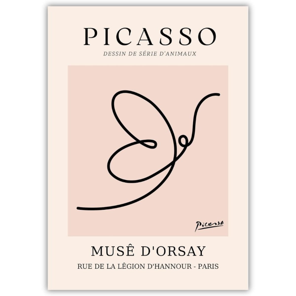 plakat picasso line art motyl 70x100