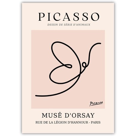 plakat picasso line art motyl 70x100