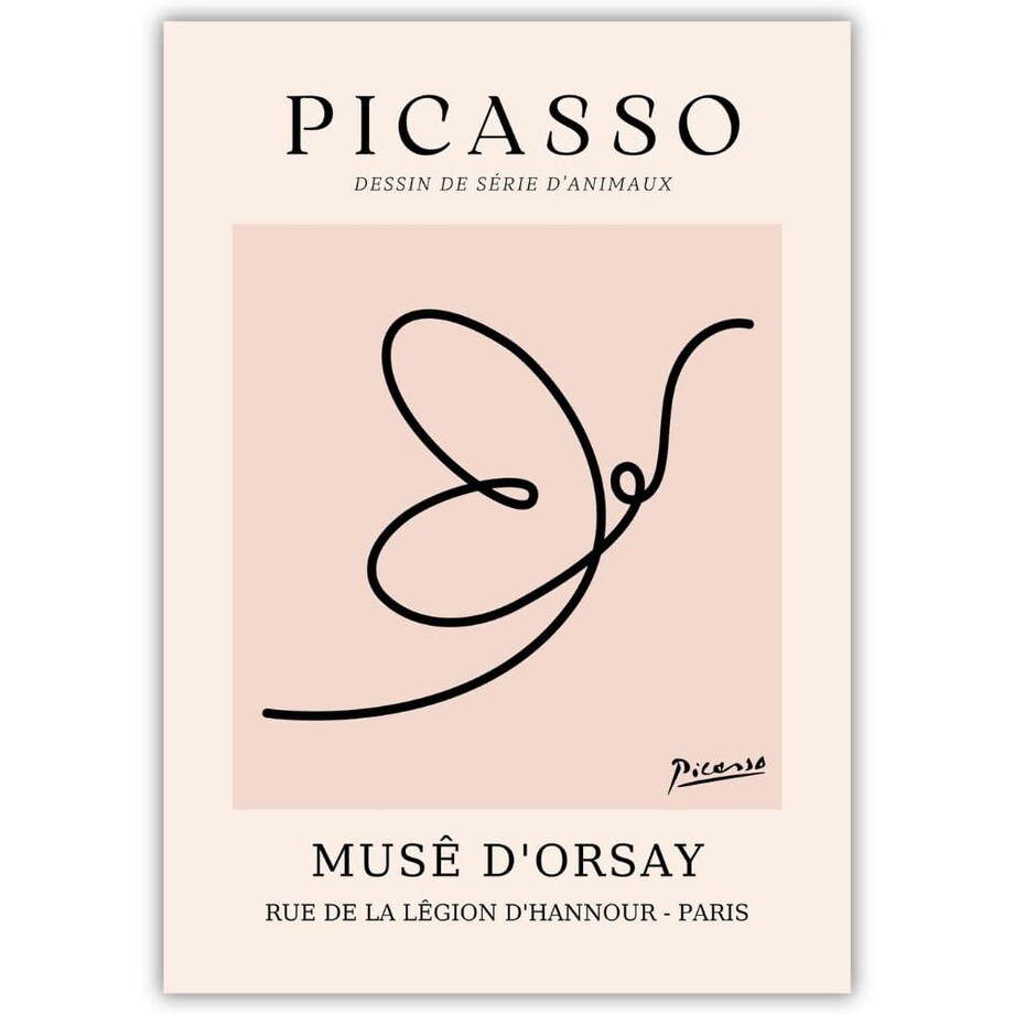 plakat picasso line art motyl 70x100