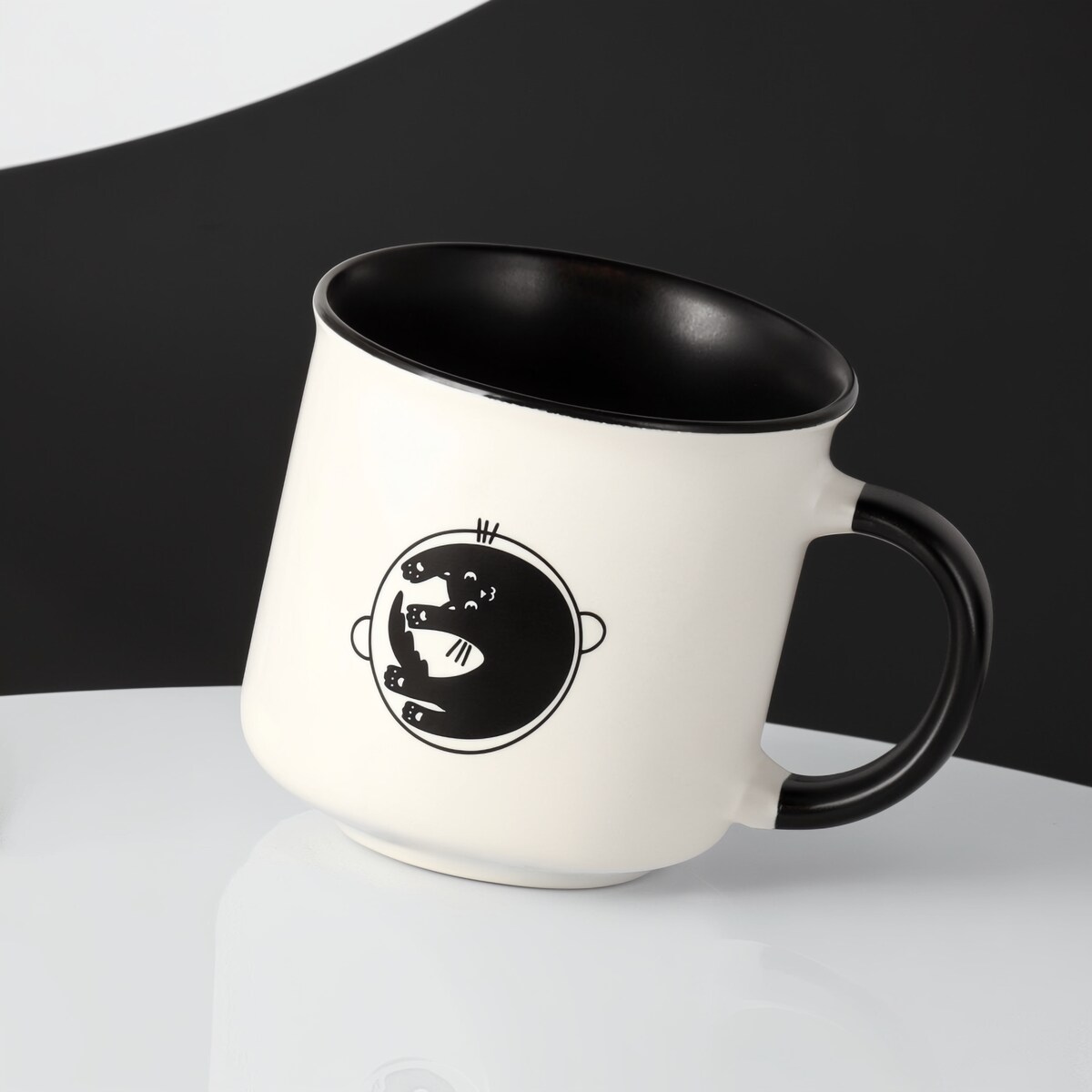 Sirin, kubek z kotem z motywem zwierzęcym