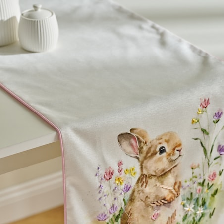 Bieżnik Haftowany Bunnelle 40x180 cm z motywem królika
