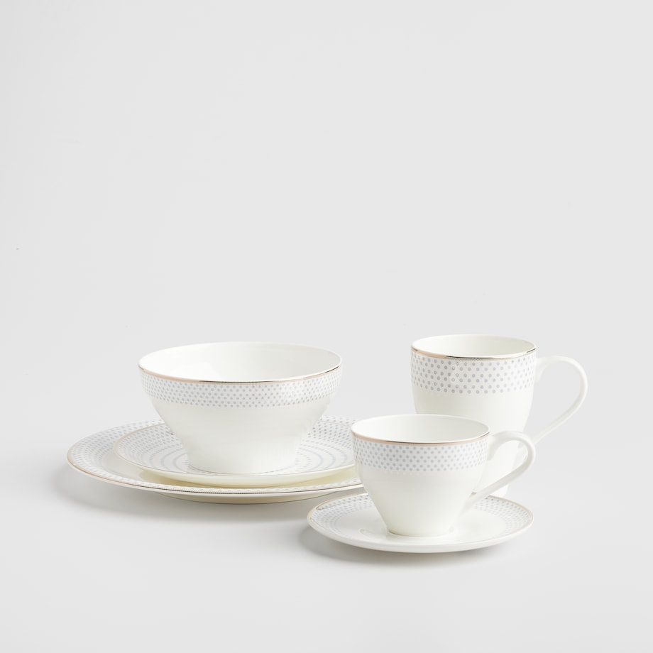 Talerz Obiadowy Cadena z motywem geometrycznym