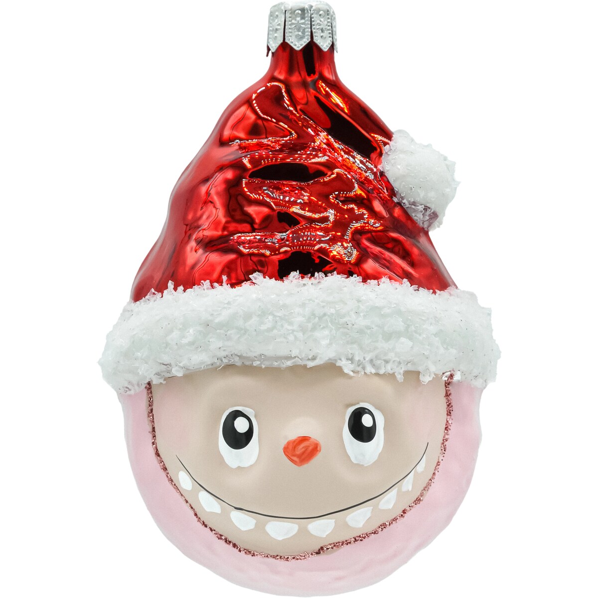 Bombka choinkowa: Labubu w czapce Mikołaja: różowe