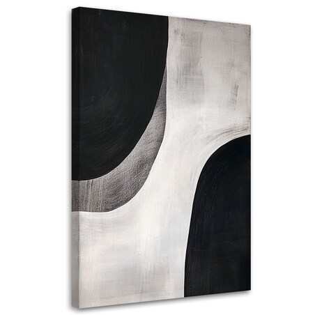 Feeby Obraz nowoczesny, Czarno Biała Abstrakcja Minimalizm 80x120 cm