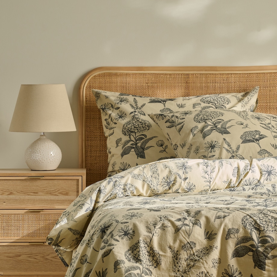 Pościel Bawełniana Sinfalia 160x200 cm z motywem roślinnym
