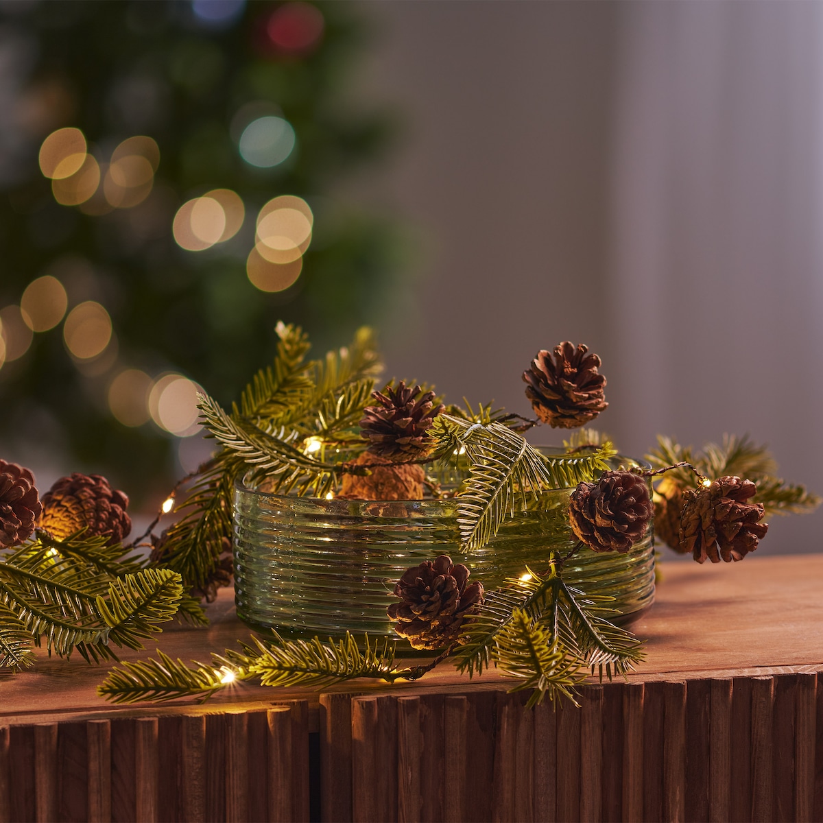 Girlanda LED Frej z motywem roślinnym