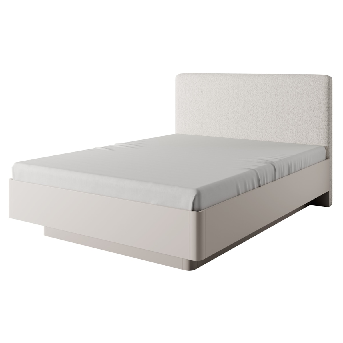 Łóżko sypialniane 160 LENA z zagłówkiem w kolorze beżowym