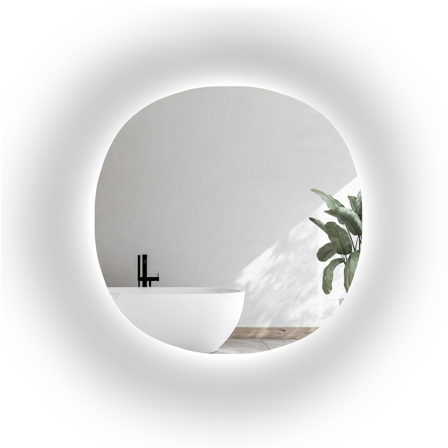 Lustro do łazienki nieregularnie zaokrąglone z podświetleniem - LAOS LED