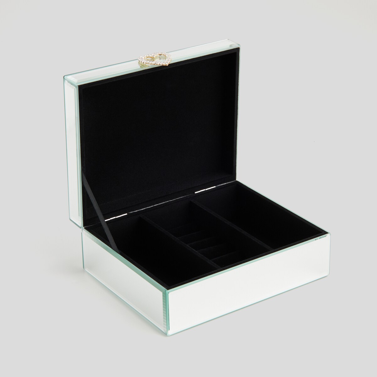 Lustrzana szkatułka na biżuterię z ozdobnym zapięciem albertos