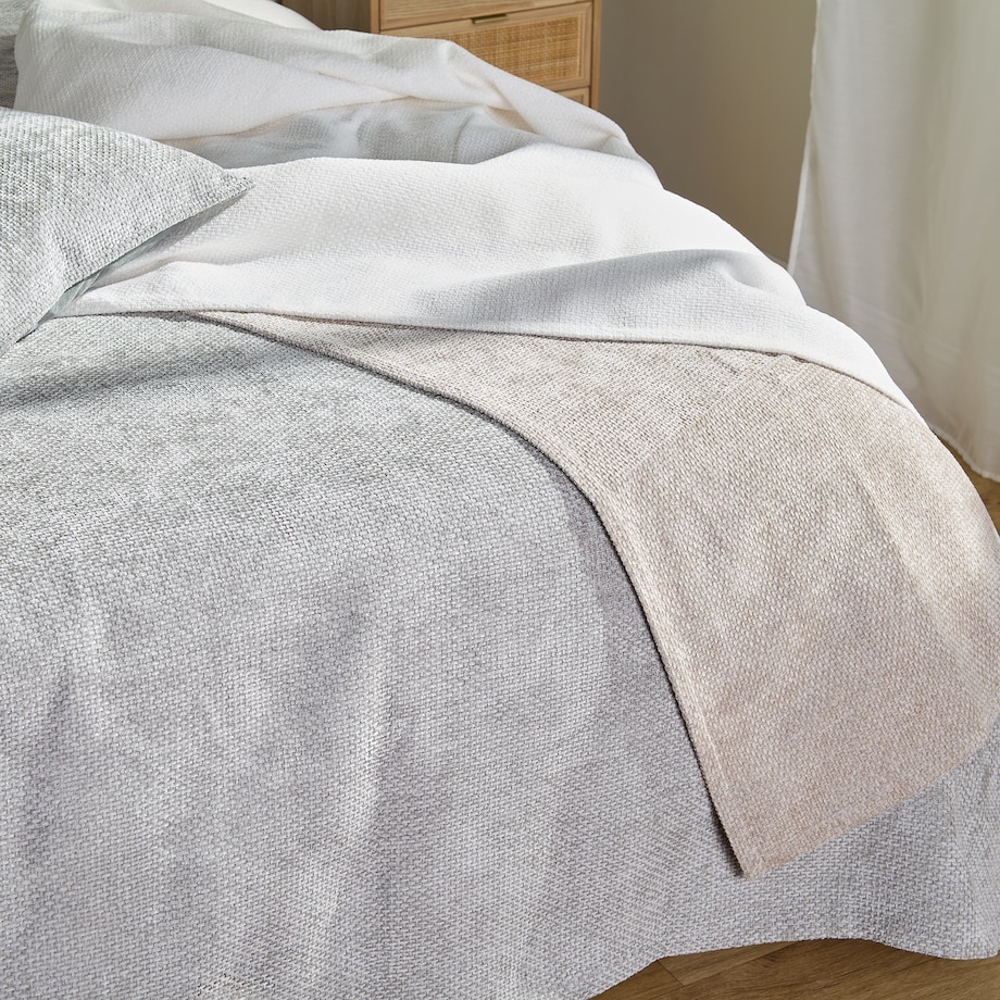 Jednokolorowa żakardowa narzuta na łóżko Leila 200x220 cm