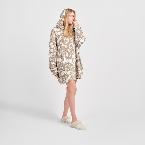 Ponczo Misne z motywem zwierząt leśnych