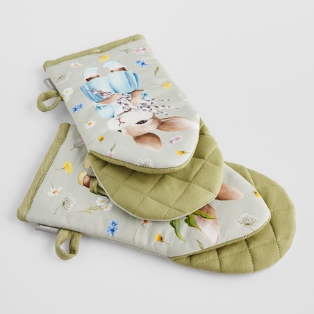 Komplet Rękawic Kuchennych Emi 14x30 cm z motywem królika