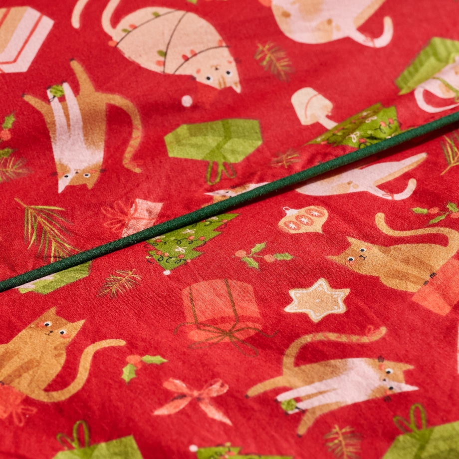 Pościel bawełniana z lamówką Miaoumas 200x220 cm