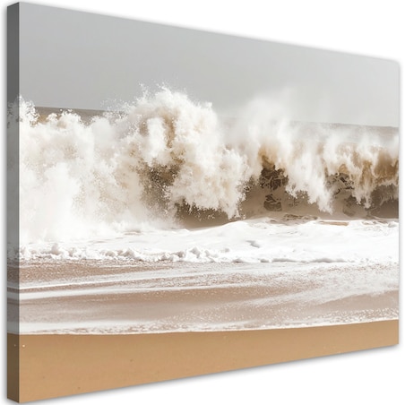 Obraz do salonu sypialni jadalni, Plaża morze wzburzone fale natura 60x40