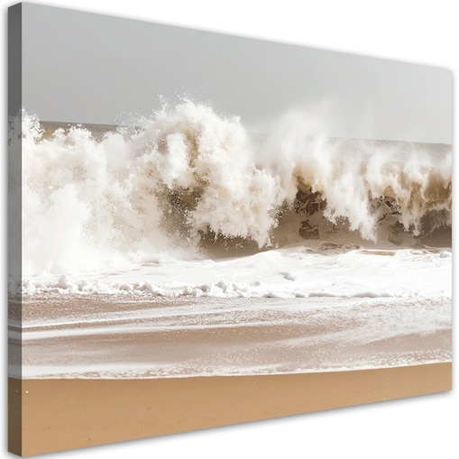 Obraz do salonu sypialni jadalni, Plaża morze wzburzone fale natura 60x40