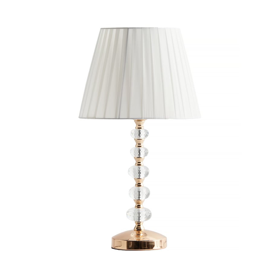 elegancka lampa stołowa z kryształowymi kulami cristel