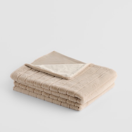 Jednokolorowa futrzana narzuta na łóżko Classolo 180x200 cm