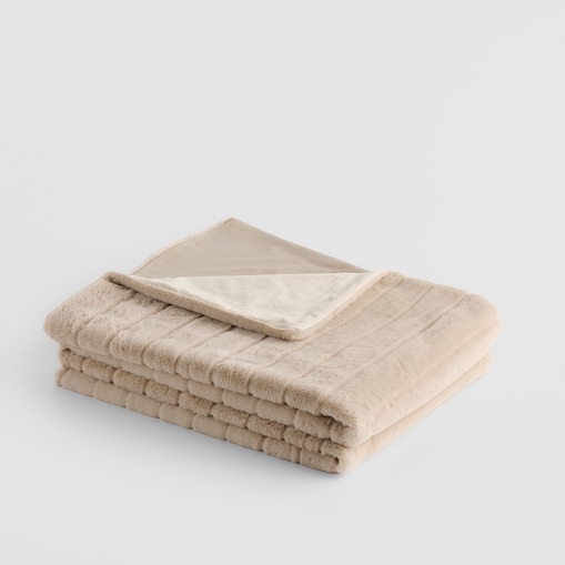 Jednokolorowa futrzana narzuta na łóżko Classolo 180x200 cm