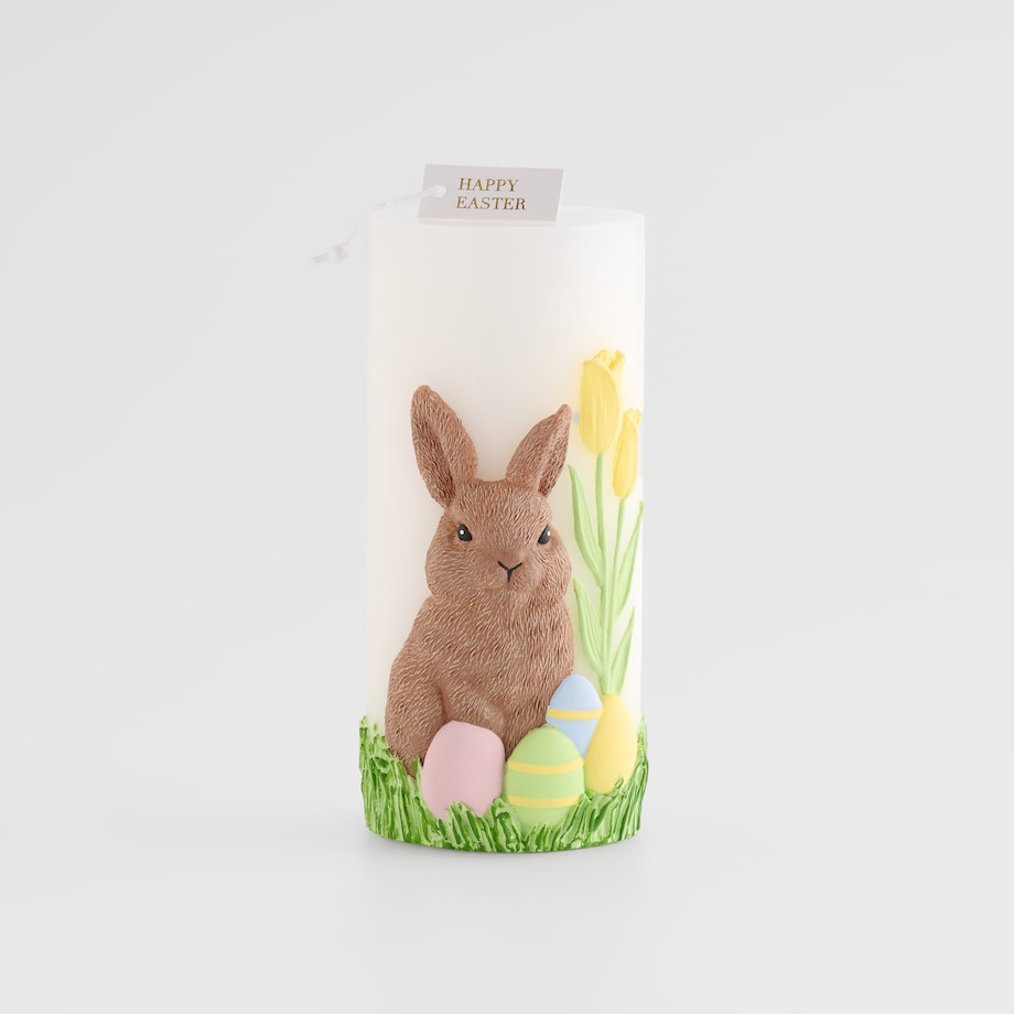 Świeca Kralik z motywem królika