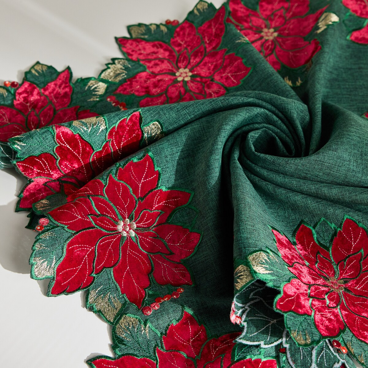 Serweta Haftowana Poinsetto 80x80 cm