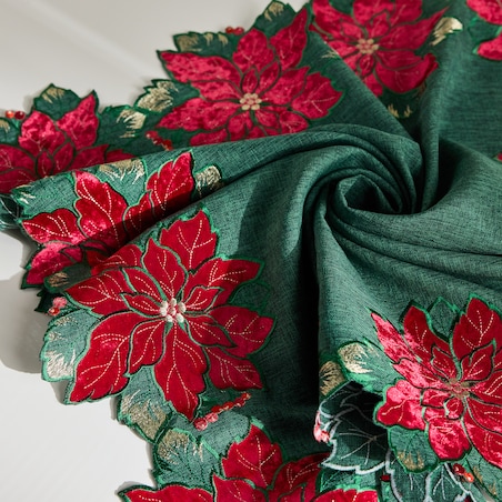 Serweta Haftowana Poinsetto 80x80 cm