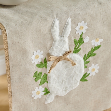 Bieżnik Haftowany Olmo 40x180 cm z motywem królika