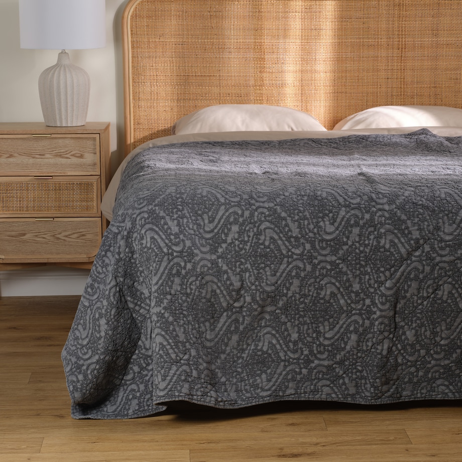 Narzuta Bawełniana Doreno 200x220 cm z motywem arabeski