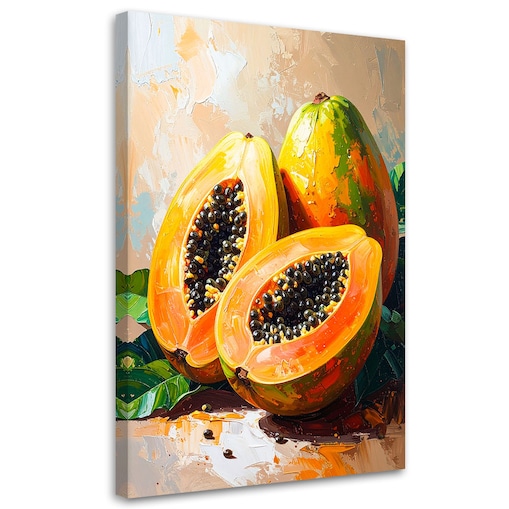 Obraz do kuchni baru jadalni, Papaja Owoce 40x60
