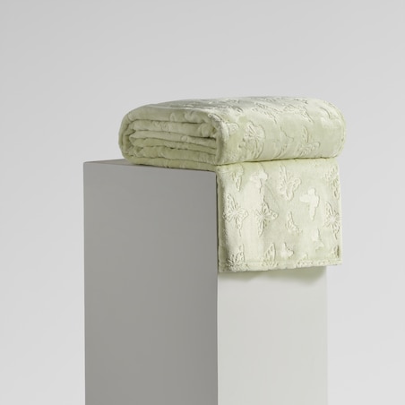 Jednokolorowy koc z wytłoczonym wzorem Yriale 150x200 cm