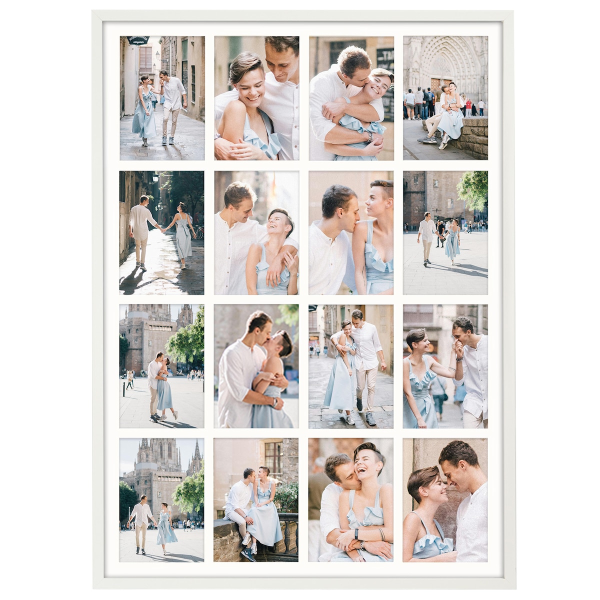 Ramka na zdjęcia 16 zdjęć 10x15 cm rama foto galeria 50x70 cm kolaż FRAMAI®