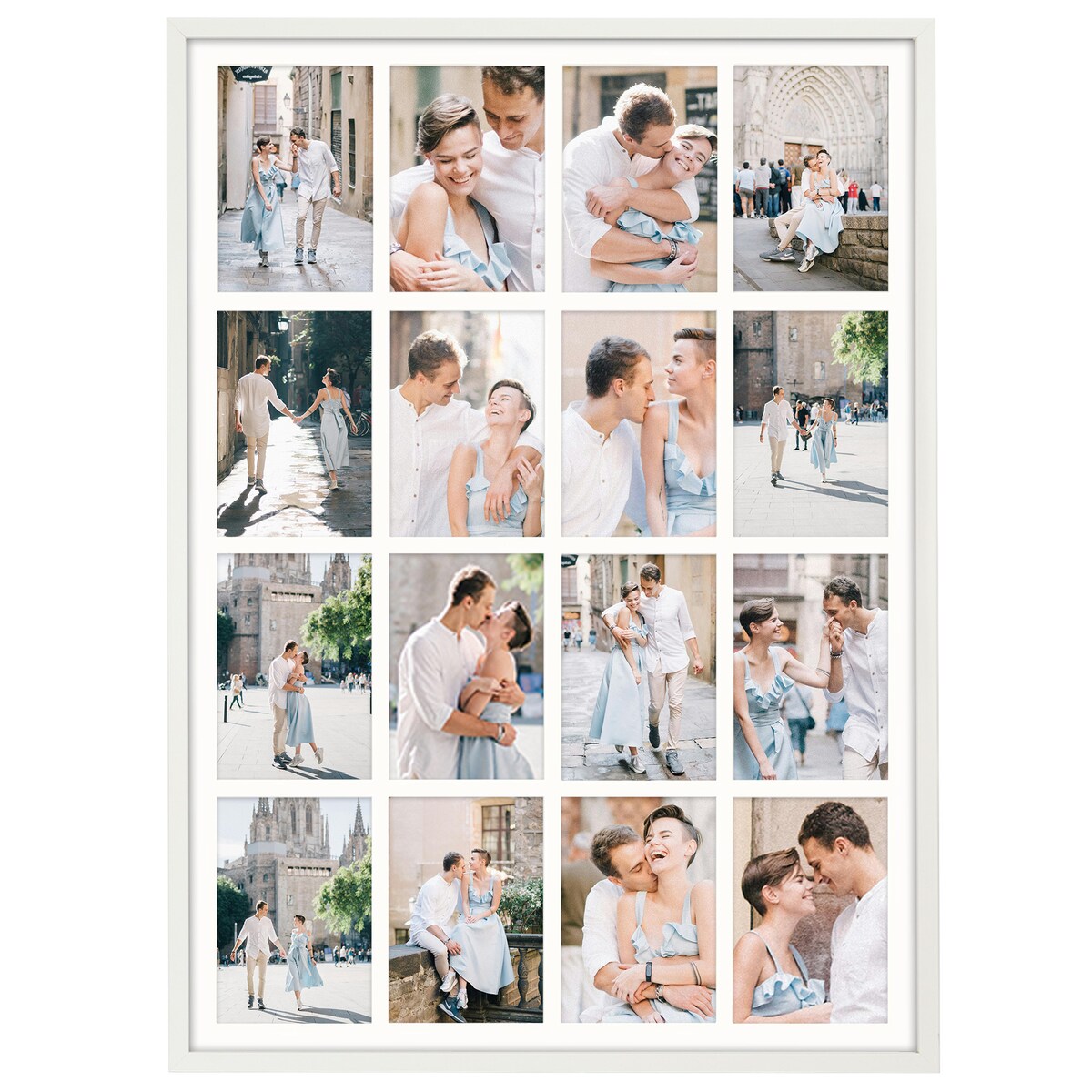 Ramka na zdjęcia 16 zdjęć 10x15 cm rama foto galeria 50x70 cm kolaż FRAMAI®