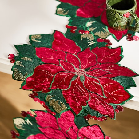 Bieżnik Haftowany Poinsetto 35x180 cm