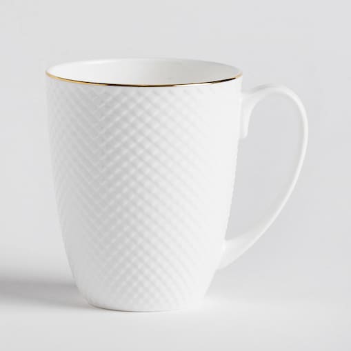 Elegancki Kubek z Porcelany Kostnej Eleni z motywem geometrycznym
