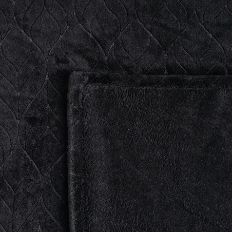 Jednokolorowy koc z wytłoczonym wzorem Violineos 150x200 cm z motywem arabeski