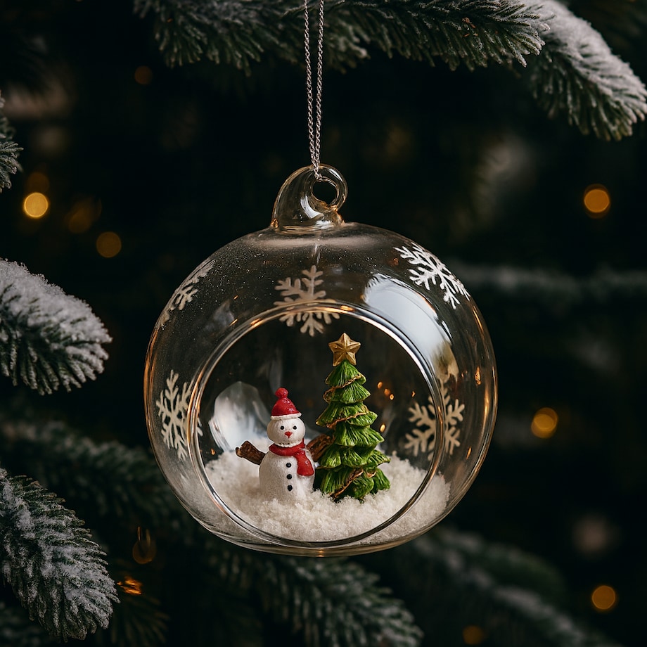 Bombka szklana Glimmero z motywem choinki