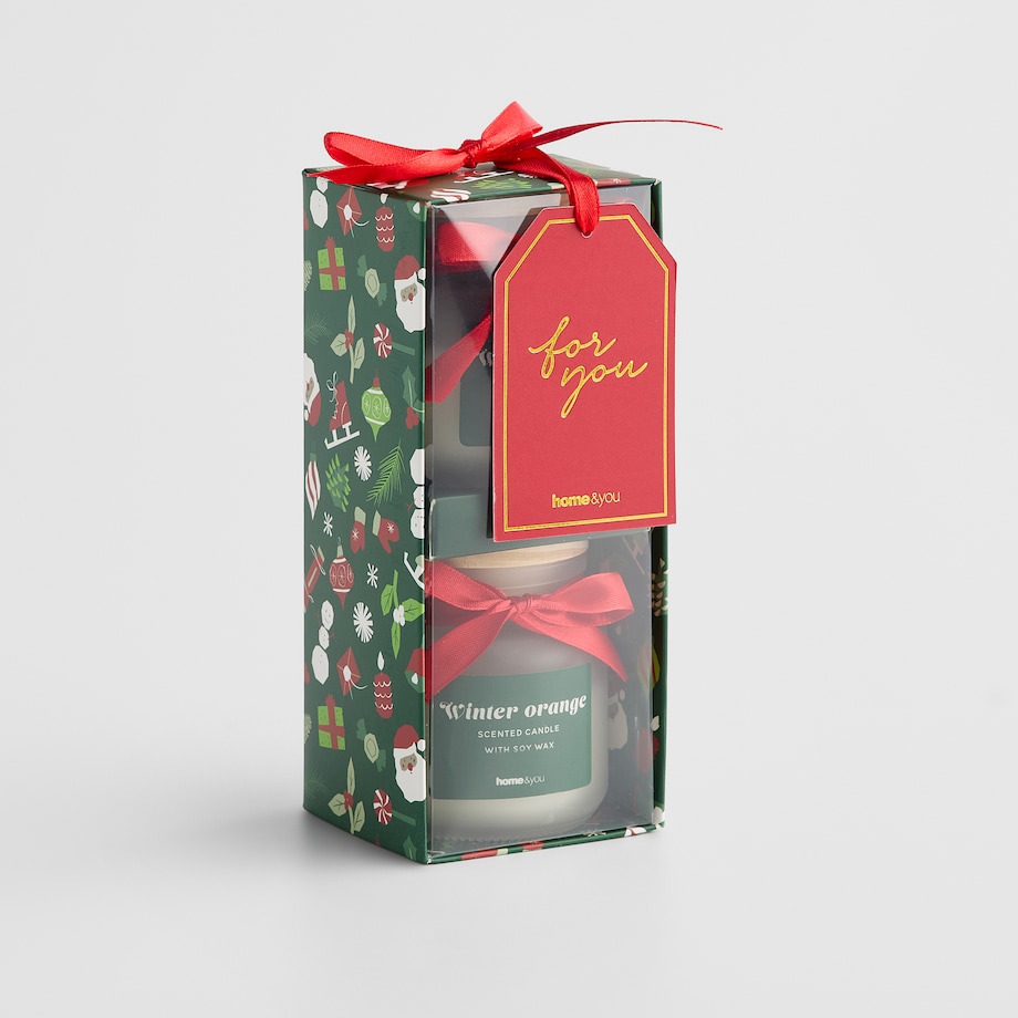 Komplet Świec Zapachowych Festio z motywem mikołaja