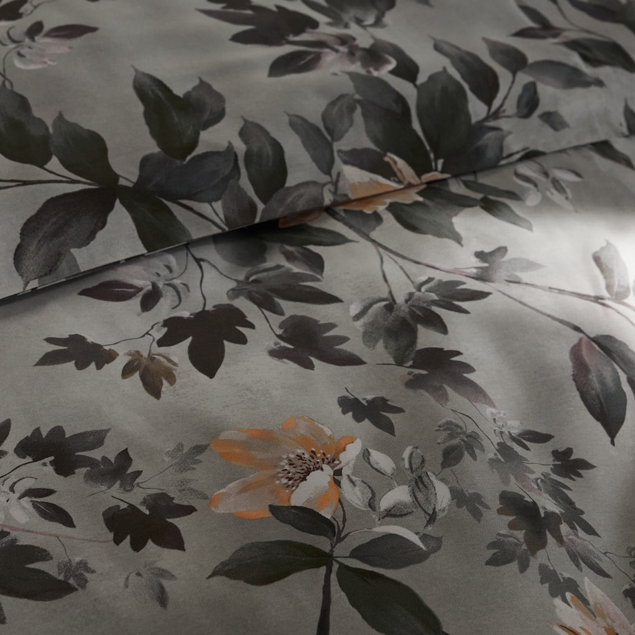 Pościel z bawełny satynowej Kasna 200x220 cm z motywem liściastym