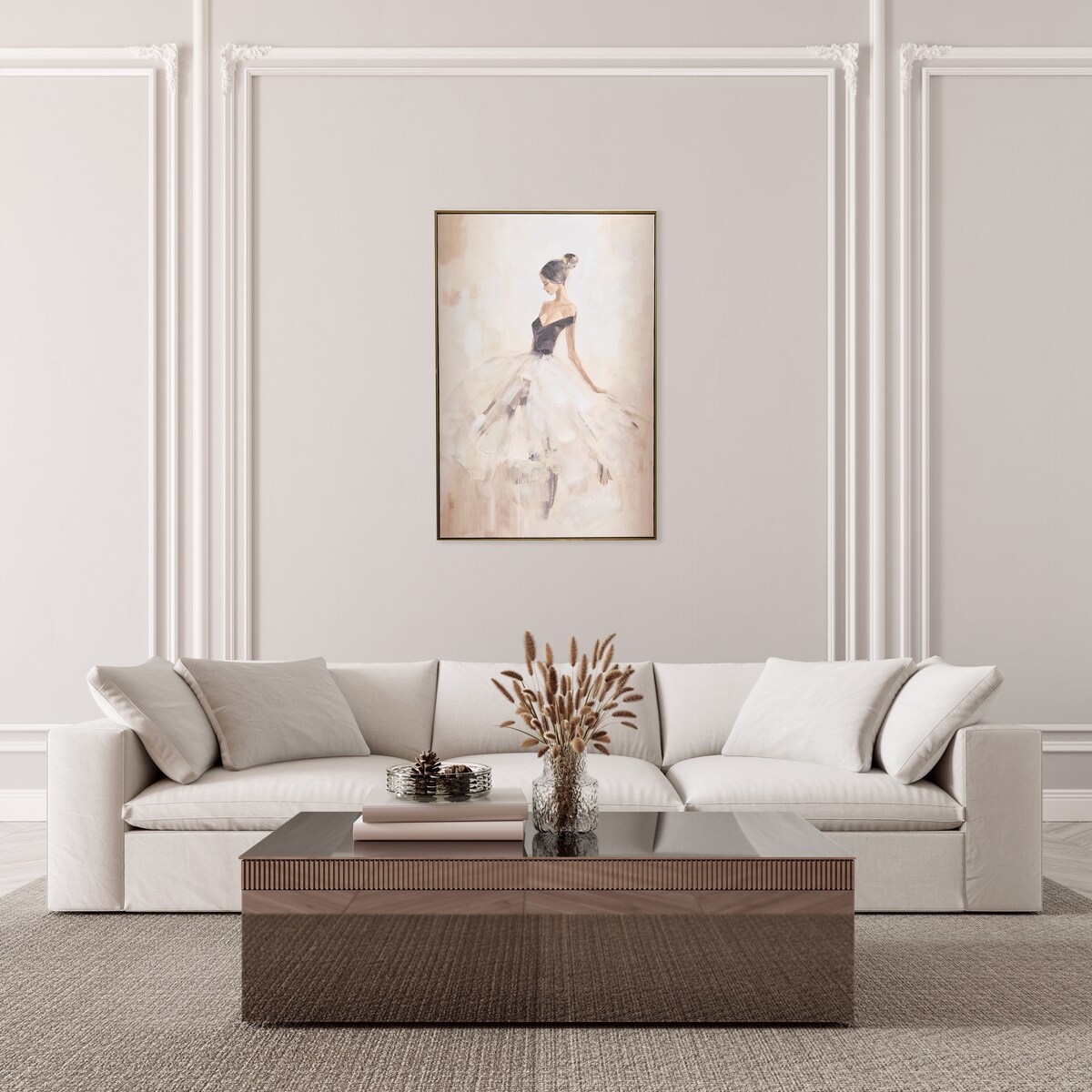 Ręcznie zdobiony obraz kobiety w ramie adorne 60x90