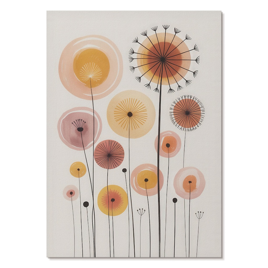 Plakat na płótnie canvas - Pastelowe dmuchawce